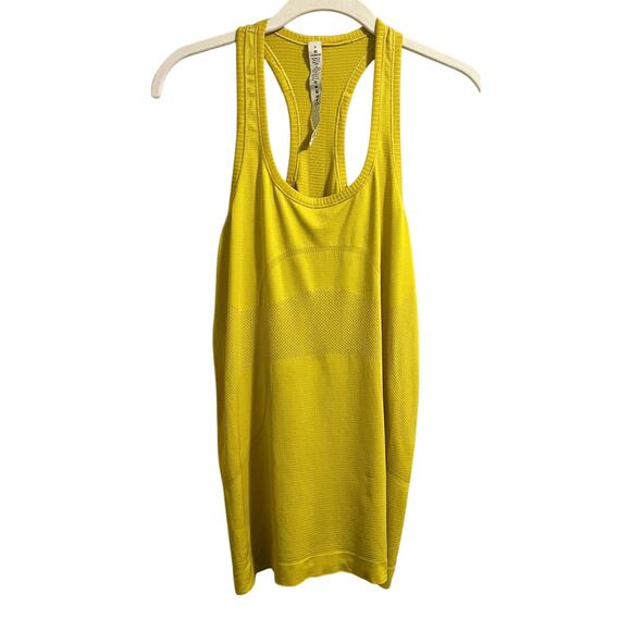 Lululemon Athletica Yellow Racerback Swiftly Tank Top Hip Length sz. 8 - Picture 1 of 6